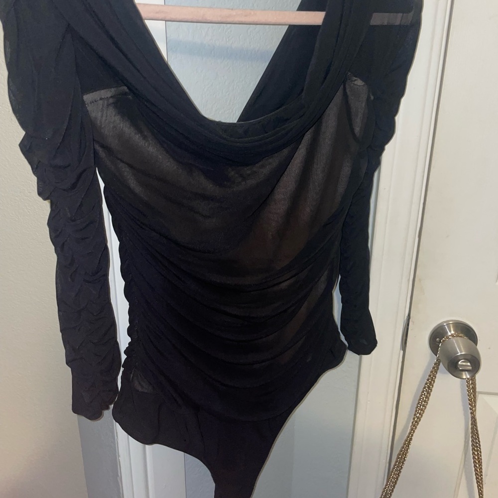 Black mesh,nude inside body suit. Fashion Nova